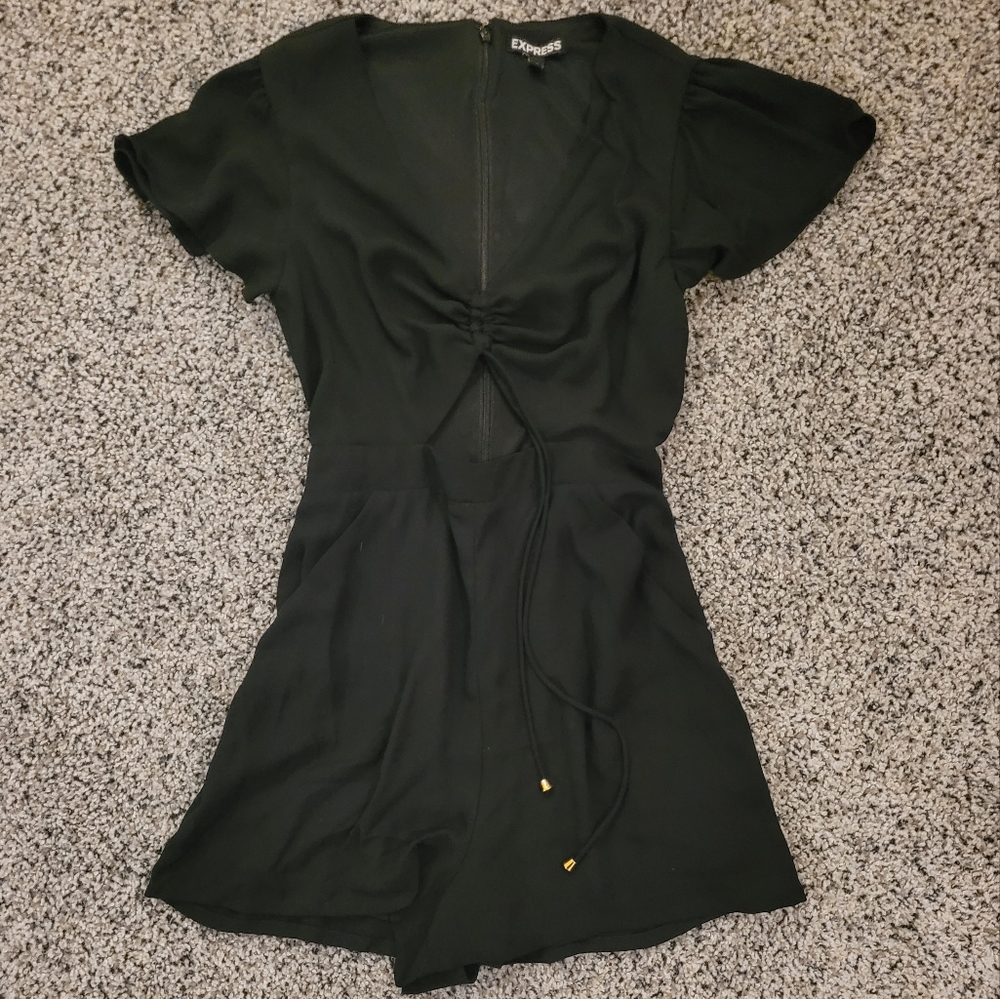Express Black Cutout Romper - Picture 3 of 4